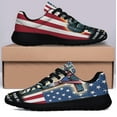 thumbnail image 3 of Memorial Day Stnd For The Veteran ChriStan Cross Memorial American flag Shoes Sneakers Black Size 12, 3 of 7