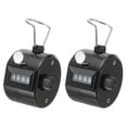 thumbnail image 1 of Uxcell Clicker Counter Hand Tally Counter Mechanical 4-Digit Number Click Pitch Counter Black 2Pack, 1 of 5