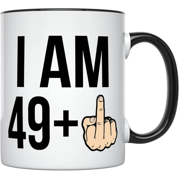 YouNique Designs 50th Birthday Mug for Men and Women, 11 Ounces, 50 Year Old Cup for Men, Coffee Mug for 50 Year Old Man, 50 th Birthday for Man (Black Handle)