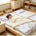 thumbnail image 5 of Wake In Cloud - Toddler Nap Mat with Pillow and Blanket, 100% Cotton Fabric, for Ages 3 Plus in Daycare Kindergarten Preschool, Roll Up Sleeping Bag, (Style#1), 5 of 7