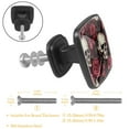 thumbnail image 3 of 4 Pcs Cabinet Handle Drawer Pulls Roses and Skull Knobs with Screws Square Furniture Office Cabinet Knob Decoration, 3 of 7