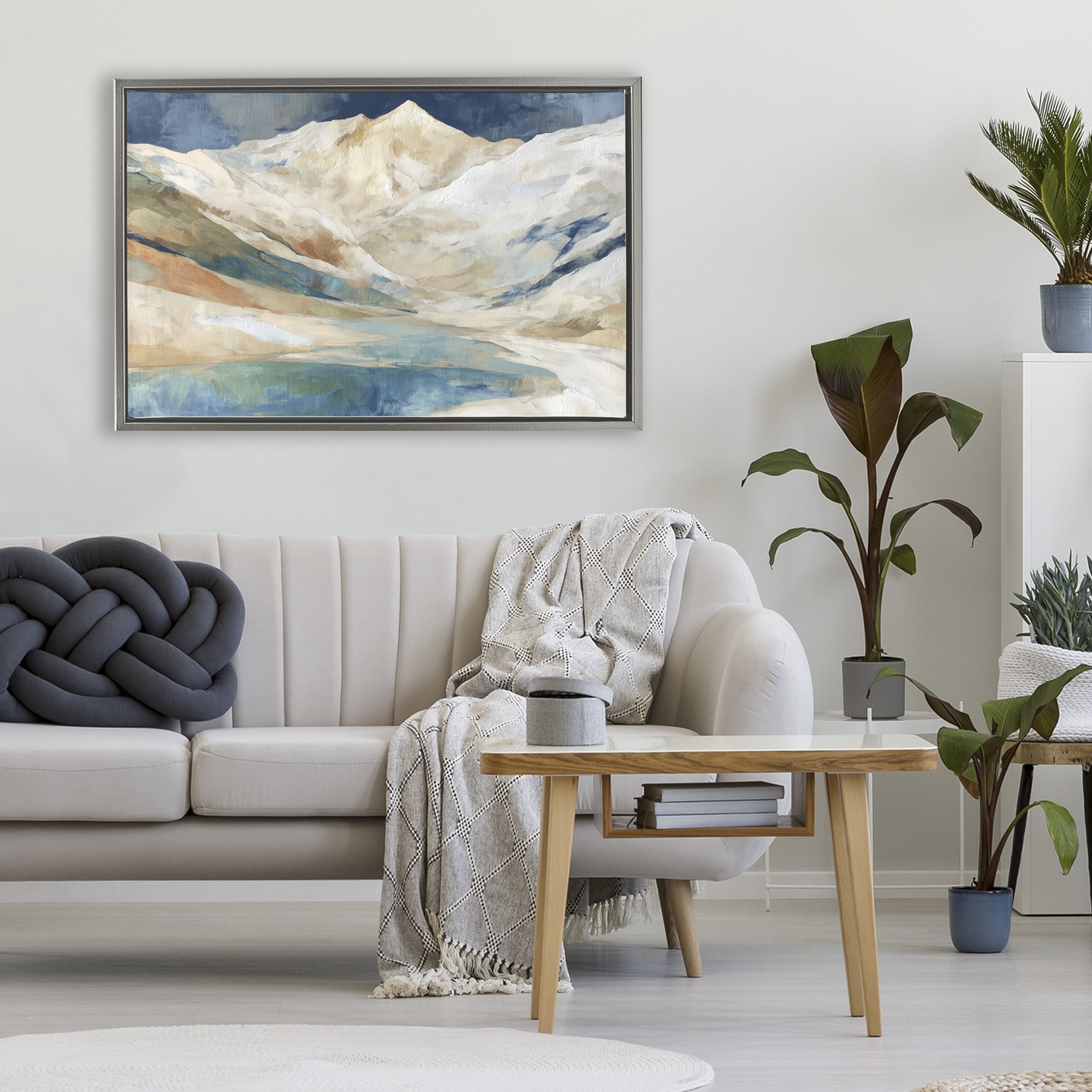 Stupell Industries Glacial Valley in Alaska Range Gray Framed Floater Canvas Wall Art, design by Chromatic Storm Studio