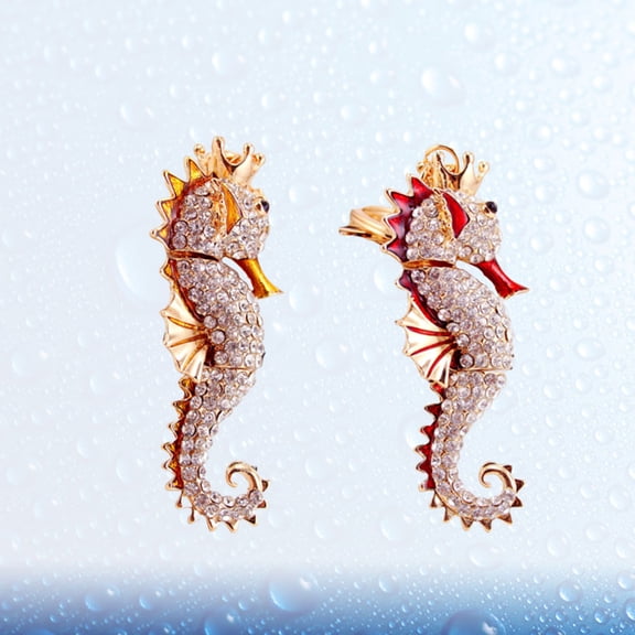 OUNONA Sea Horse Keychain Alloy Pendant for Decoration Assorted Color Lightweight Durable 2pcs