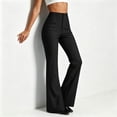 thumbnail image 3 of Womens Work Office Pants High Waisted Bell Bottoms Slim Fit Stretch Flared Dress Pants Trousers for Business Casual Going Out,Black,L, 3 of 6
