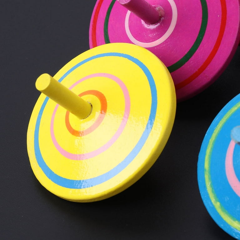 Toyvian 40-Pack Unfinished Wooden Spinning Tops – DIY Paint & Play Gyroscope Bulk Toys For Kids Crafts & Party Favors