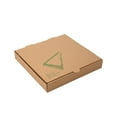 thumbnail image 2 of Eco Pie Kraft and Green Paper Corrugated Pizza Box - Repurpose for Plates - 12 1/2" x 12 1/2" x 1 3/4" - 50 count box, 2 of 3