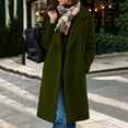thumbnail image 2 of Ihhxva Coat for Women Double Breasted Overcoat Women's Long with Pockets and Lapel Collar Solid Color Office Commute Casual Outings S-2XL, 2 of 9