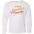 thumbnail image 3 of Inktastic I'm Grandma's Favorite with Arrow and Hearts in Pink Long Sleeve Youth T-Shirt, 3 of 5