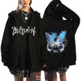 thumbnail image 1 of Sudadera con capucha y cremallera para mujer, jersey con estampado de mariposas, Top de manga larga con estampado de otoño a la moda, 1 of 5