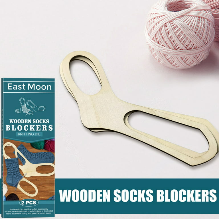 2 Pieces Sock Blockers Wooden Sock Blocker for Knitting Crochet Stocking Display Molds Handmade Knit Sock Form Stretchers Adjustable Mold Weave Yarn