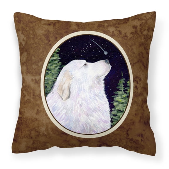 Carolines Treasures SS8470PW1414 Starry Night Great Pyrenees Fabric Decorative Pillow, 14Hx14W, multicolor