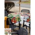 thumbnail image 4 of Outdoor Tablecloth with Umbrella Hole and Zipper, Rustic Christmas Snowman Square Table Cloth 54x54 Inch Waterproof Tablecloth, Xmas Balls Stocking Tree Gifts Picnic Table Cover for Patio Camping, 4 of 7