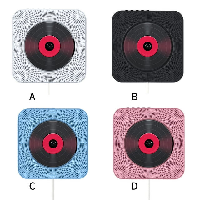 pitrice Bluetooth 4.2 Wall Mounted CD Player with Remote Control ABS Plastic Wireless Audio Boombox