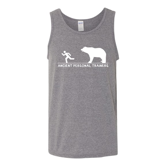 Wild Bobby Ancient Personal Trainers Funny Bear Chase Men Tank Top