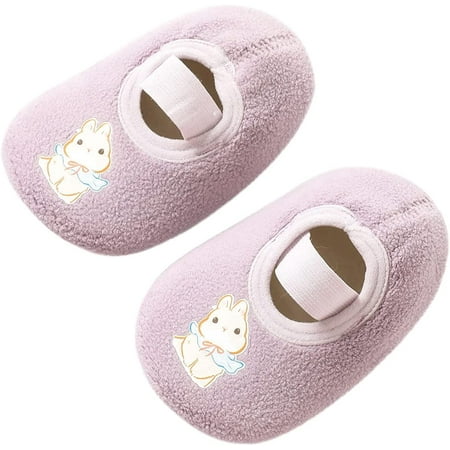 

QWZNDZGR Baby Girl Boy Slippers Infant Furry House Slipper Cartoon House Slippers Soft Anti-Skid Sole Animal Home Slipper