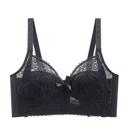 YOUSNH Women s Plus Size Underwear Push up Thin Padded Bra Minimizing Lift Anti Sagging Side Sexy Lingerie Breathable Brassiere Bras for Women Black 40/90