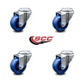 thumbnail image 2 of 3 Inch Solid Polyurethane Wheel Swivel Bolt Hole Caster Set Service Caster, 2 of 2