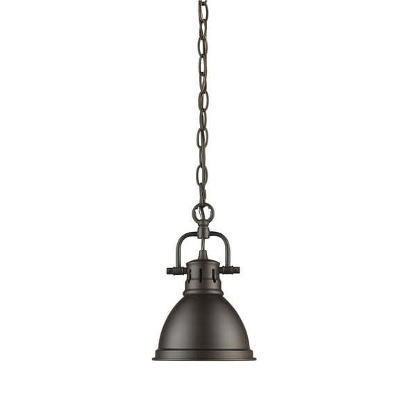 Duncan 1-Light Mini Pendant in Rubbed Bronze with Rubbed Bronze Shade