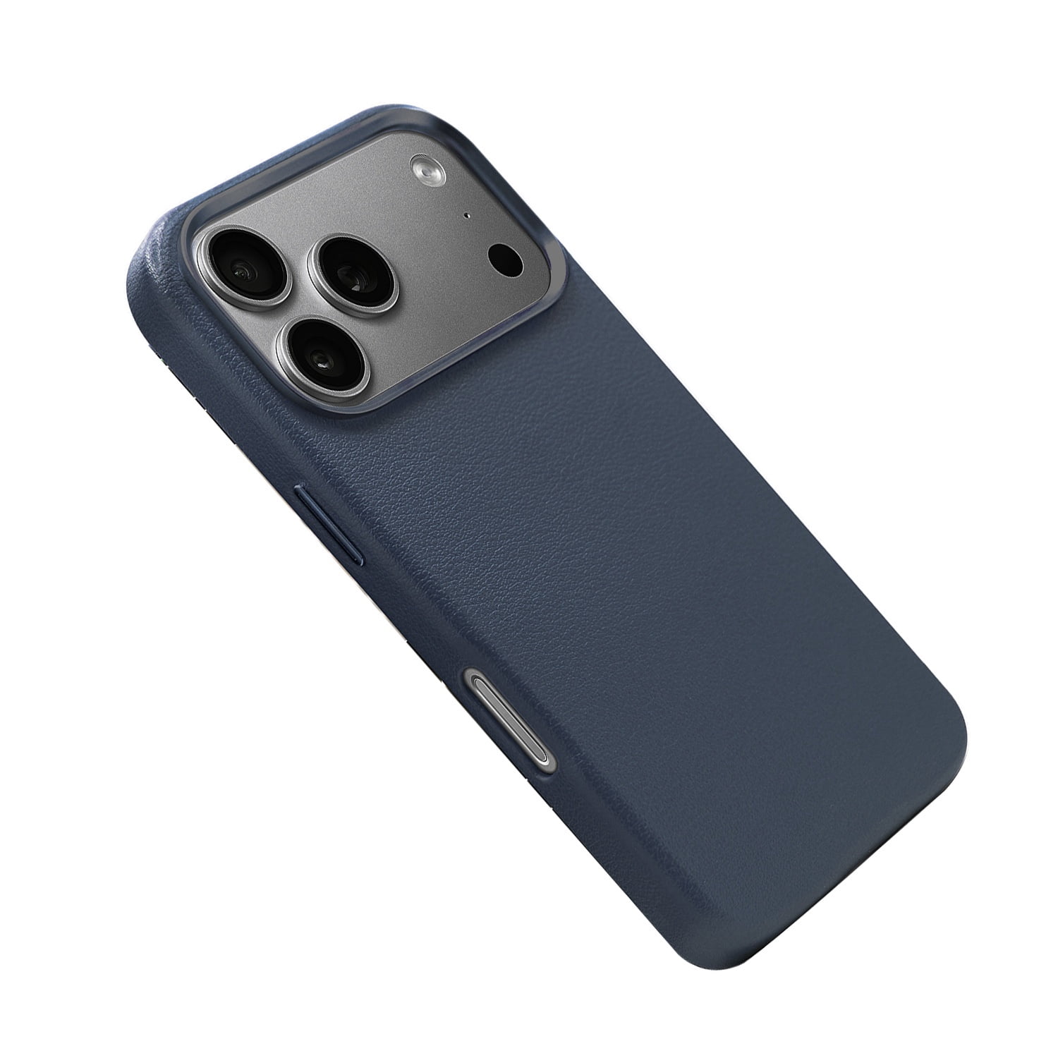Soft Leather Protective Case Compatible with Wireless Charging for iPhone 17 Pro Max - Navy Blue