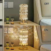 Crystal Table Lamp with Rechargeable RGB Bulb, 15 Color Modes, Remote Control Ambient Light for Bedroom, Living Room, Bar and Nightstand