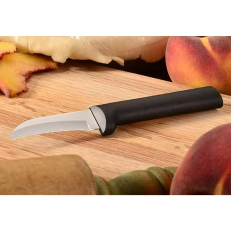 Rada Cutlery Curved Paring Knife Blade Stainless Steel Resin, 6-1/8 Inch,  Black handle 