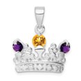 thumbnail image 1 of Pendentif Couronne Polie en Argent Sterling 925 Citrine et Améthyste, 1 of 2