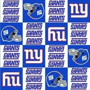 NFL New York Giants 58" 100% Polyester Fleece Sports Logo Fabric By the Yard, Blue