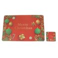 thumbnail image 4 of Coofit Christmas Placemats Cute Patterned 6PCS Washable Table Mats with 6PCS Coasters, 4 of 10