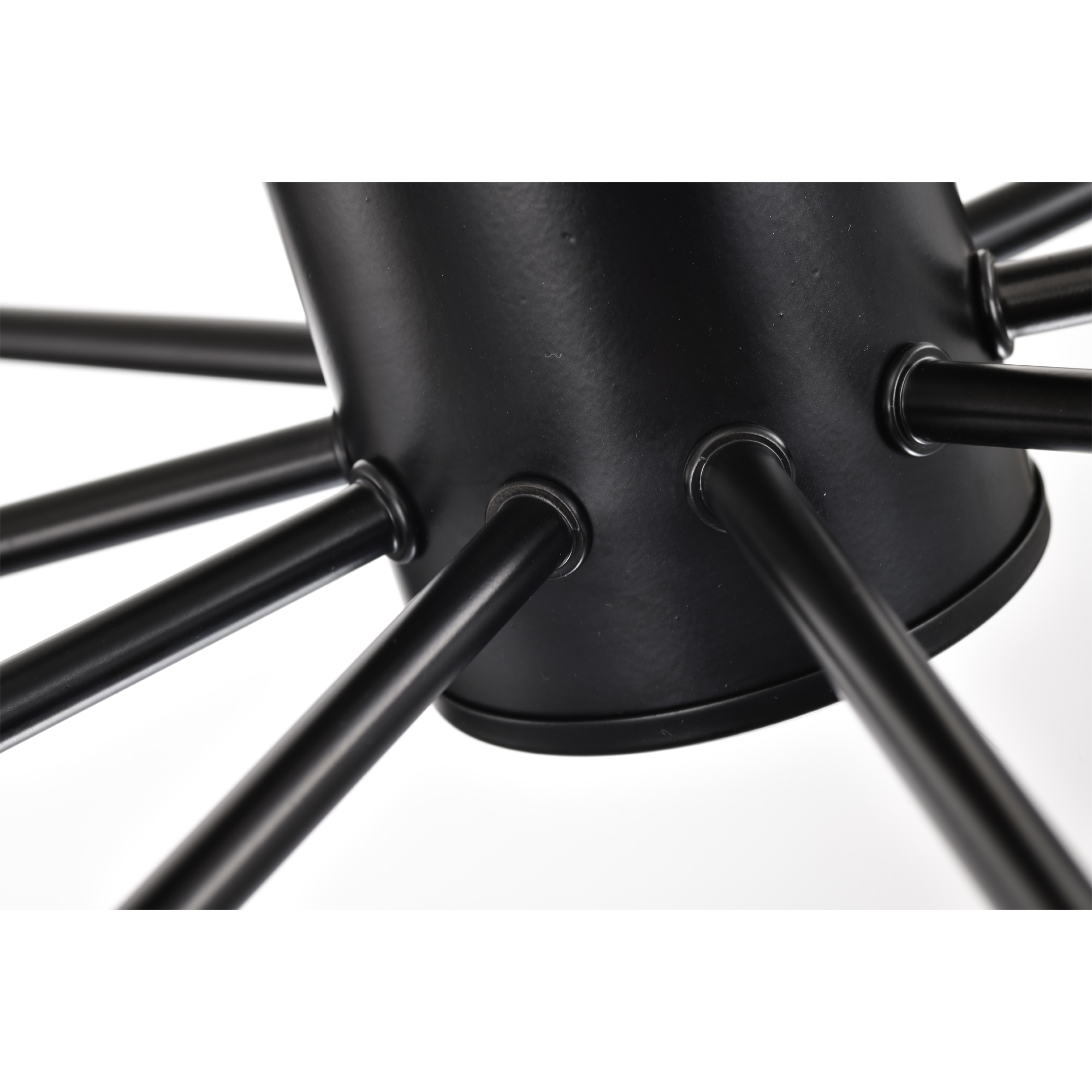Pimlin 38 in. 10-Light Indoor Matte Black Finish Semi-Flush Mount Ceiling Light