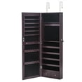 thumbnail image 5 of Full Mirror Wooden Wall Hanging 5-Layer Shelf 2 Drawer Jewelry Storage Mirror Cabinet - Dark Brown, 5 of 15