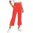 thumbnail image 6 of Miluxas Girls Capri Yoga Pants with Pockets Capris Leggings Dressy Casual Stretch Crop Lounge Straight Open Bottom Summer Orange 14-15 Years, 6 of 8