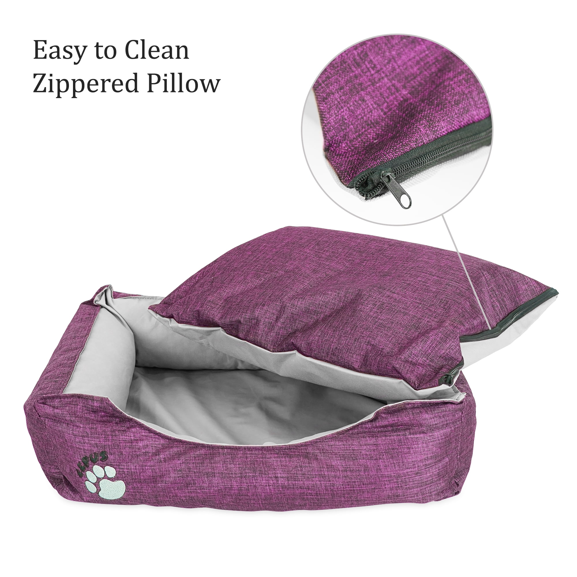 SUSSEXHOME Pets 19.3 x 14.2 x 7 Inches Outdoor Dog Bed for Small Dogs - Durable Waterproof Sofa Dog Bed with Sides - (PURPLE)