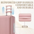 thumbnail image 5 of Homefun 3 Piece ABS Spinner Luggage Set 20 24 28 Inch Carry On Suitcase with USB Charging Port Cup Phone Holder,Pink, 5 of 9