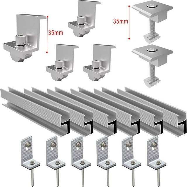 Solar Panel Pv Profile Alu Mounting Rail Flat Roof Metal Roof Solar Rail