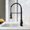 thumbnail image 5 of Kitchen Faucets with Pull Down Sprayer Matte Black - Dual Mode Setting Single Handle 1 or 3 Holes Commercial Black Kitchen Sink Faucet with Deck Plate for Farmhouse RV Vessel Basin, 5 of 8