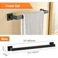 thumbnail image 3 of Towel Racks for Bathroom Black,5-Piece 16" Towel Bar Bathroom Hardware Accessories Wall Mounted Include Hand Towel Rod,Toilet Paper Holder with Shelf,Towel Holder,Robe Hook Matte, 3 of 3
