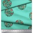 thumbnail image 2 of Soimoi Moss Georgette Fabric Leaves & Floral Block Printed Craft Fabric by The Yard 42 Inch Wide, 2 of 3
