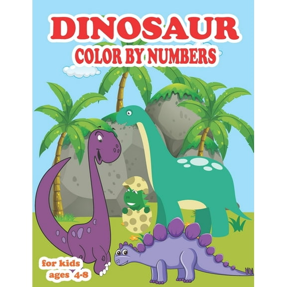 Coloring Books: Dinosaur color by numbers for kids ages 4-8, (Paperback), Martin Lu, English, 8.50" x 0.12" x 11.02"