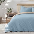 thumbnail image 3 of Vellux Jersey Knit 3-Piece Comforter Set, Cotton Blend, King, Blue/Taupe, 3 of 8