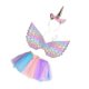 thumbnail image 2 of 3pcs In 1 Set Unicorn Dress Colorful Girls Dress With Unicorn Hairband And Wing For Festival Birthday Carnival, 2 of 2