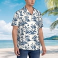 thumbnail image 3 of Pofeuu Vintage Floral 1 Print Hawaiian Shirt for Men Sleeves Casual Button Down Summer Beach Dress Shirts T-Shirts,Medium, 3 of 7