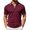 Wine, variant on CAIVO Polo Shirts For Men Summer Casual Zip Shirts Short Sleeve Textured Knit Tops Slim Fit Lapel Solid Color Classic Fit Golf For Vacation , S