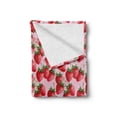 thumbnail image 2 of Fruit Soft Flannel Fleece Throw Blanket, Delicious Big Strawberries on Pink Background Tasty Juicy Ripe Summer Fruits, Cozy Plush for Indoor and Outdoor Use, 50" x 60", Green Pink Red, by Ambesonne, 2 of 6