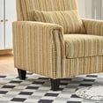 thumbnail image 5 of Newest Modern Accent Chair with Arms,Comfy Upholstered Armchair for Living Room,Yellow , White Striped Armchair with Nailhead Trim,For Living Room, Bedroom, Apartment,Office, 5 of 9