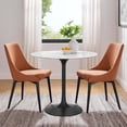 thumbnail image 1 of Modway Lippa 36" Round Artificial Marble and Metal Dining Table in Black/White, 1 of 8