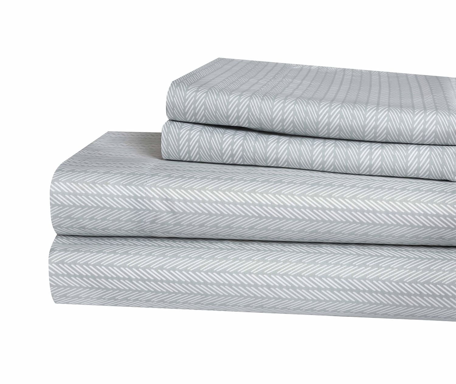 4 Piece Printed Microfibre Sheet Set