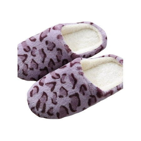 

MarinaVida Ladies All Over Plush Slippers Women s Leopard Tie-dye Slippers Closed Toe Indoor or Outdoor Slippers