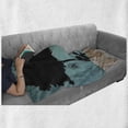 thumbnail image 6 of Nature Soft Flannel Fleece Throw Blanket, Boy and Girl Children Reading Under Tree a Bird Cage Bicycle, Cozy Plush for Indoor and Outdoor Use, 60" x 80", Pale Brown Seafoam Black, by Ambesonne, 6 of 6