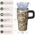 thumbnail image 3 of Camo 20oz Stainless Steel Tumbler with Handle and Straw – Insulated Travel Cup with Sliding Lid, 360° Full Wrap Printed Mug for Home, Outdoor & Sports Use, Camouflage, 3 of 6