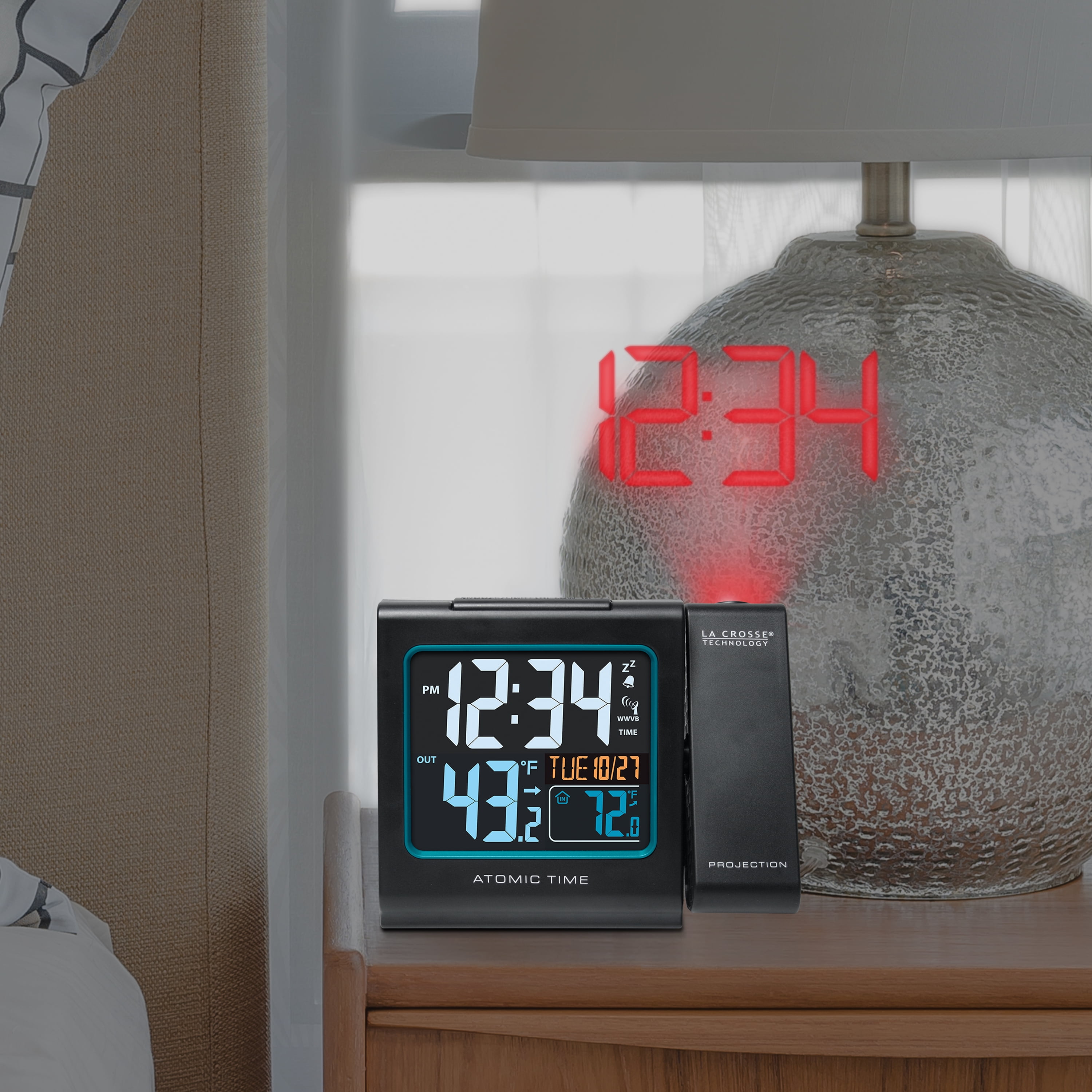 La Crosse Technology 616 146 Projection Alarm Clock With - 616 146v3 Atomic Projection Alarm Clock With Indoor Outdoor Temperature La Crosse Technology 616 146 Projection Alarm Clock With - 616 146v3 Atomic Projection Alarm Clock With Indoor Outdoor Temperature
